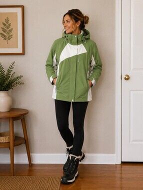 Columbia Green and White Ski Jacket S